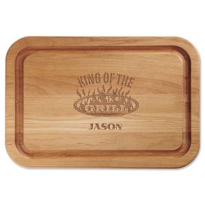 King of the Grill Personalized Wood Cutting Board