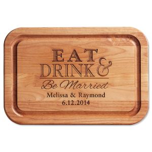 Eat, Drink, Be Married Personalized Alder Wood Cutting Board
