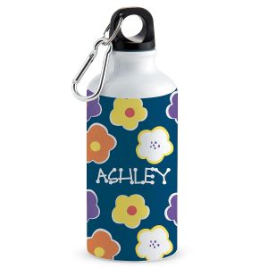 Navy Floral Water Bottle