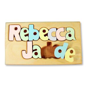 Personalized Double Name Board 1-8 Letters - Pastel