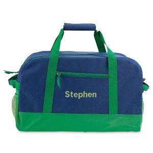 Navy and Green 19" Personalized Duffel Bags