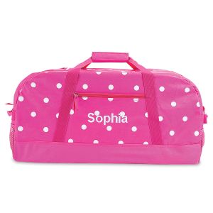 Pink with White Dots 23" Duffel Bags