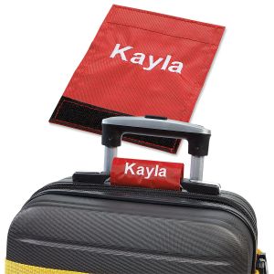 Personalized Luggage Handle Wrap - Red