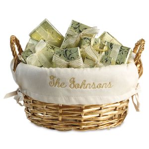 Gold Basket with Personalized Cream Liner