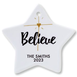 Believe Star Christmas Personalized Ornaments