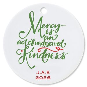 Mercy Round Christmas Personalized Ornament