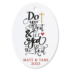 Do your Best Oval Christmas Personalized Ornaments