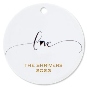 Love Round Christmas Personalized Ornaments