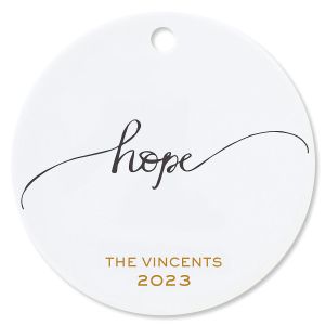 Hope Round Christmas Personalized Ornaments