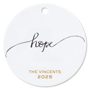 Hope Round Christmas Personalized Ornament