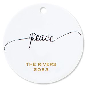 Peace Round Christmas Personalized Ornaments