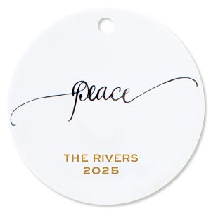 Peace Round Christmas Personalized Ornament