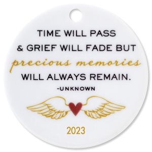 Time Will Pass Round Memorial Christmas Personalized Ornaments