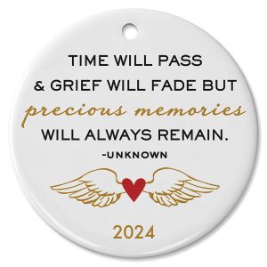 Time Will Pass Round Memorial Christmas Personalized Ornament