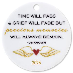 Time Will Pass Round Memorial Christmas Personalized Ornament