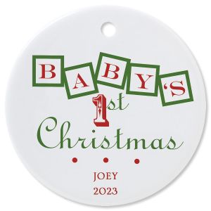 Baby's 1st Round Christmas Personalized Ornaments