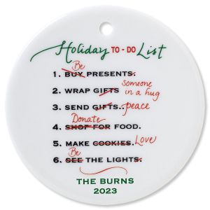 Holiday To Do Round Christmas Personalized Ornaments