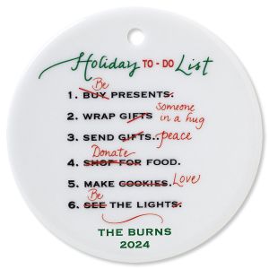 Holiday To Do Round Christmas Personalized Ornaments