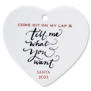 Come Sit on My Lap Heart Christmas Personalized Ornament