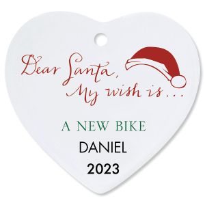 Dear Santa Heart Christmas Personalized Ornament