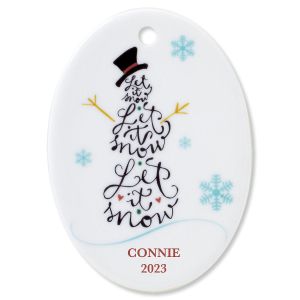 Let it Snow Oval Christmas Personalized Ornaments