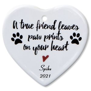 A True Friend Heart Pet Memorial Christmas Personalized Ornaments