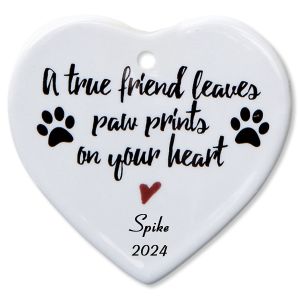 A True Friend Heart Pet Memorial Christmas Personalized Ornament