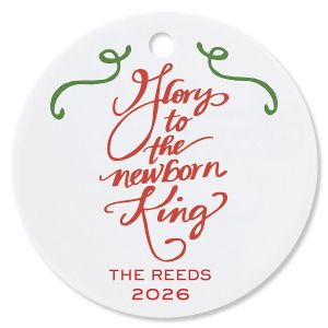 Glory to the Newborn King Round Christmas Personalized Ornament 