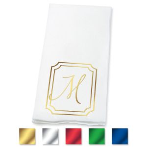Frame Initial Foil Stamped Disposable Hand Towels