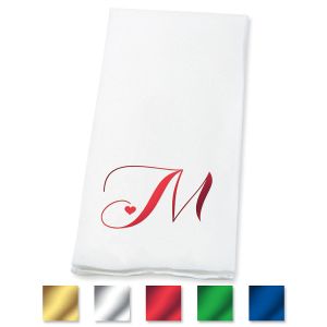Heart Initial Foil-Stamped Disposable Hand Towels
