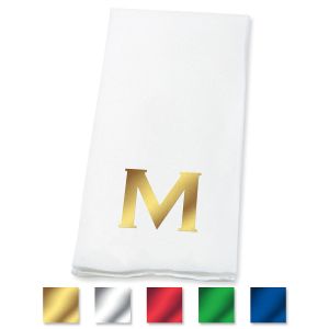 Bold Initial Foil-Stamped Disposable Hand Towels