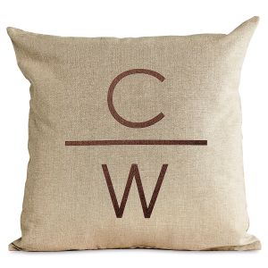 2 Initials with Line Personalized Pillow by Designer Jillian Yee-Pham
