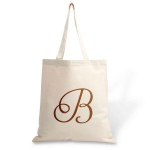 Personalized Initial Canvas Tote