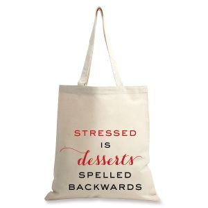 Stressed/Desserts Personalized Canvas Tote