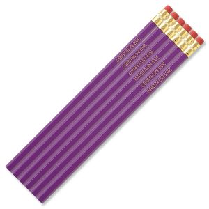 #2 Light Purple Personalized Hardwood Pencils