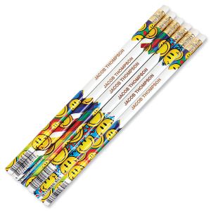 #2 Smiley Faces Personalized Hardwood Pencils