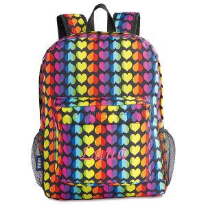Rainbow Heart Personalized Backpack