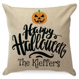 Happy Halloween Personalized Pillow by Designer Jillian Yee-Pham