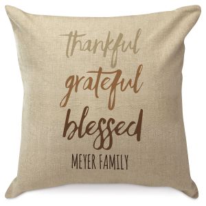 Thankful Grateful Blessed Personalized Pillow