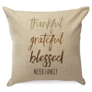 Thankful Grateful Blessed Personalized Pillow