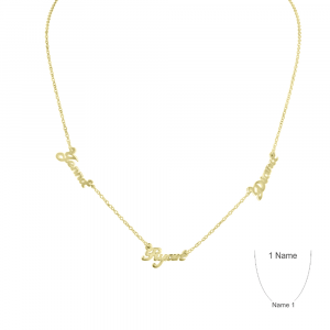 Personalized Gold Plate Multi Name Necklace