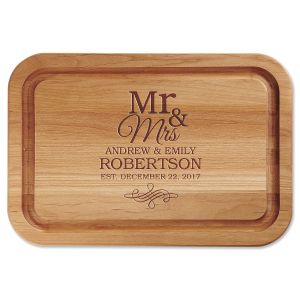 Mr. & Mrs. Personalized Wood Cutting Board