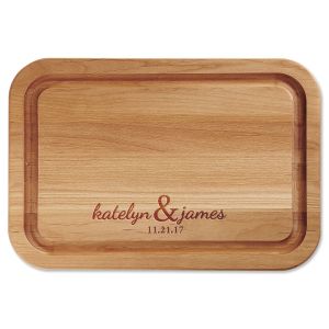 Couples Personalized Wood Cutting Board