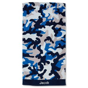 Personalized Blue Camo Towel