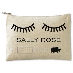 Personalized Eyelashes Zippered Canvas Pouch