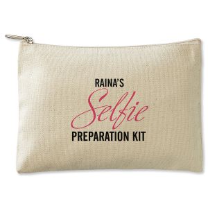 Personalized Selfie Prep Kit Zippered Canvas Pouch