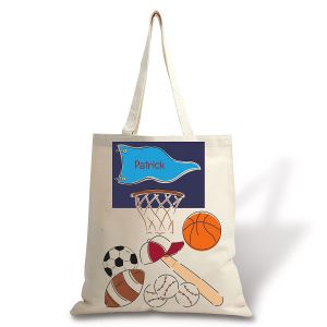 Personalized Sports Canvas Tote