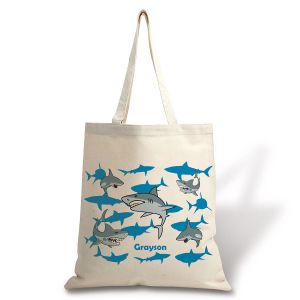 Personalized Sharks Canvas Tote