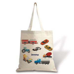 Personalized Cars Canvas Tote