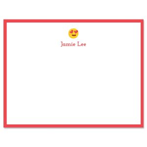 Red Heart Eye Emoji Correspondence Cards